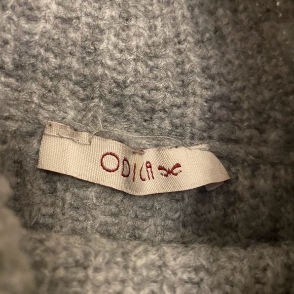 Italian grey knit cropped turtleneck sweater - Picture 2 of 5